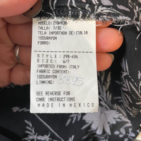 Vintage Blouse with Mauve Tropical Print -6- - Picture 7 of 8